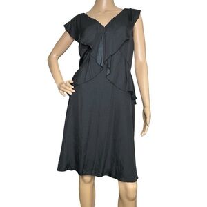Ella Moon Flounce Shoulder Wrap Ruffle Dress med.